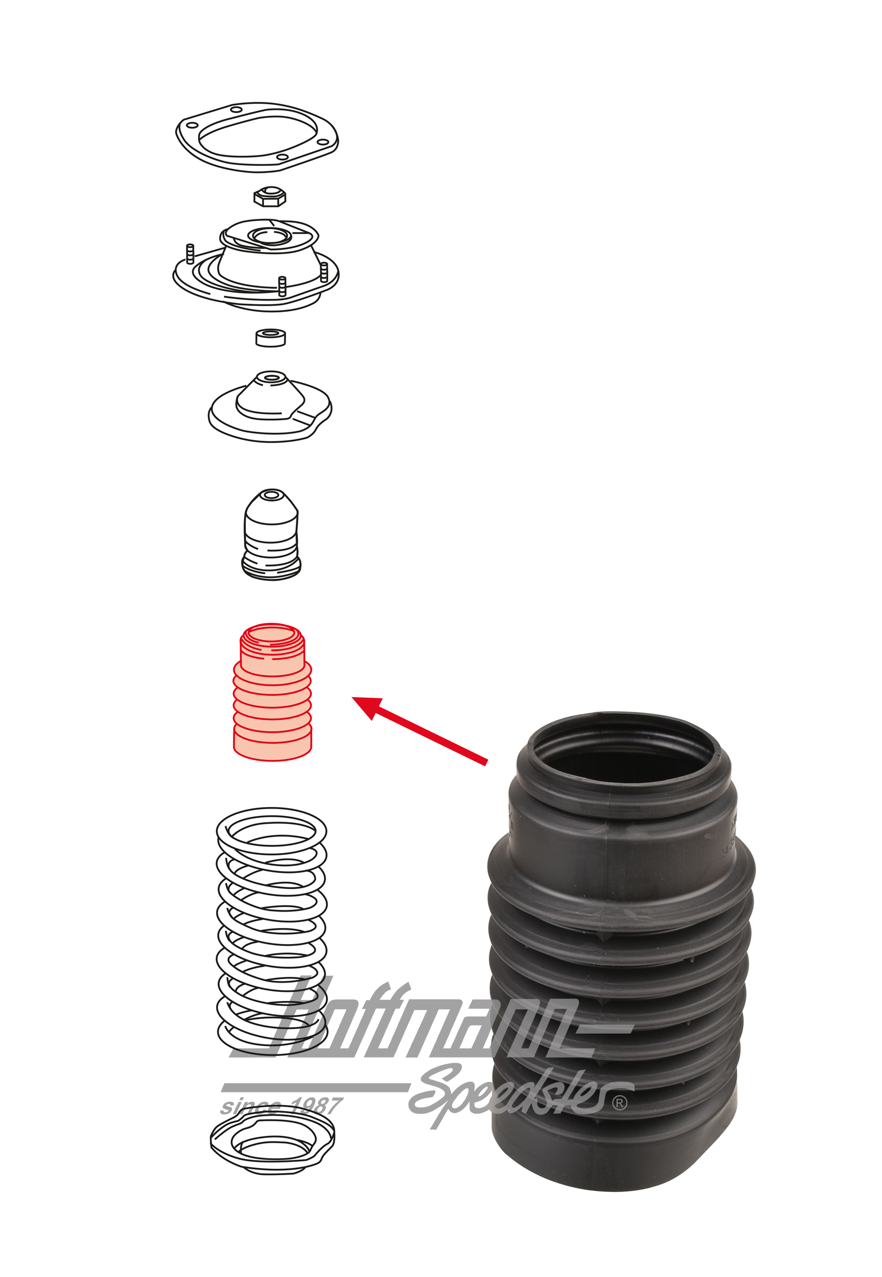 Fuelle, amortiguador
, anterior, 964 | 964 343 505 00 | 521-4293-10