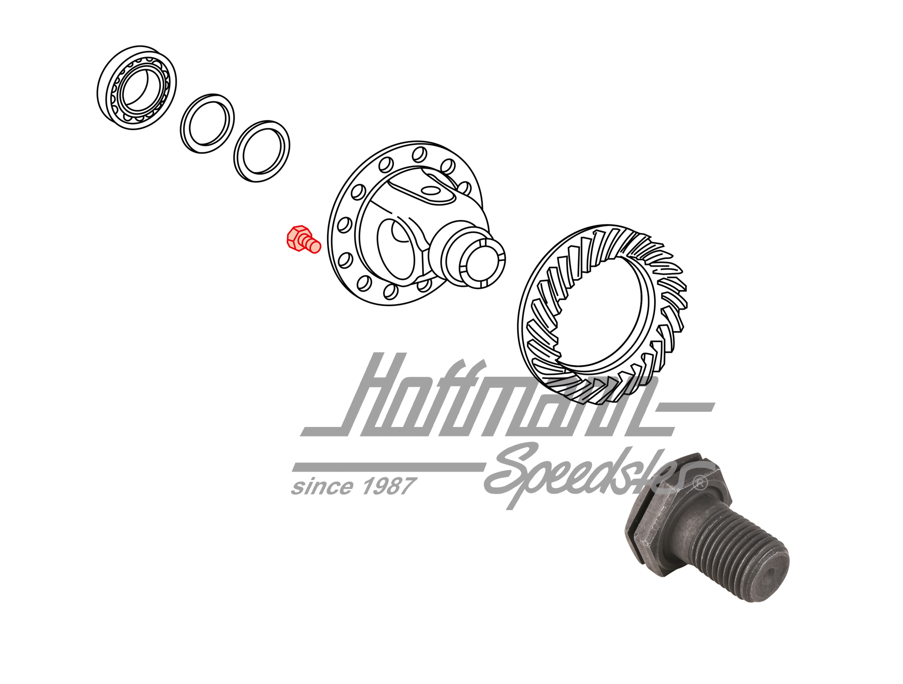 Tornillo, alojamiento diferencial, 911/914                                                          