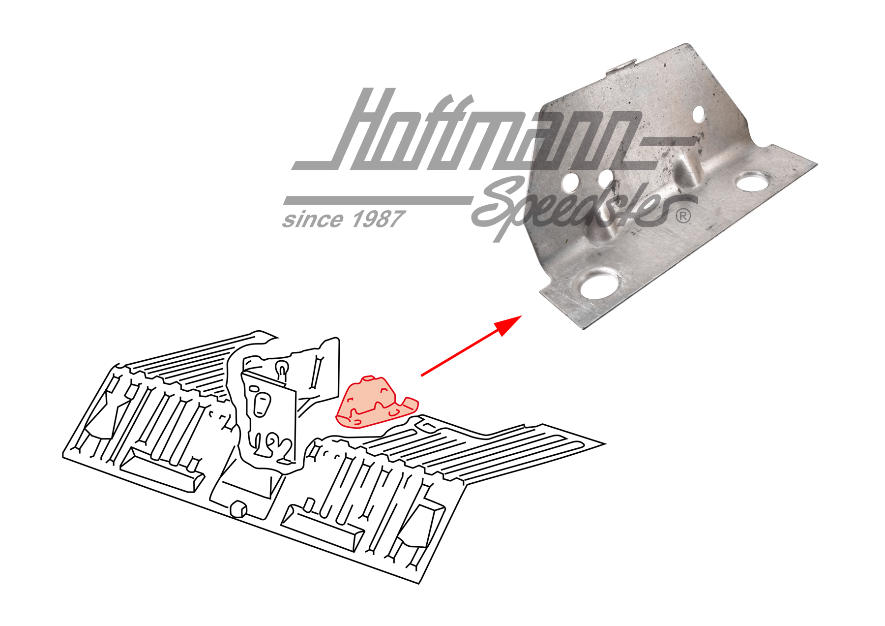 Chapa de retención, posterior, filtro de aire, Furgoneta T3 | 251 813 541 A | 390-0294