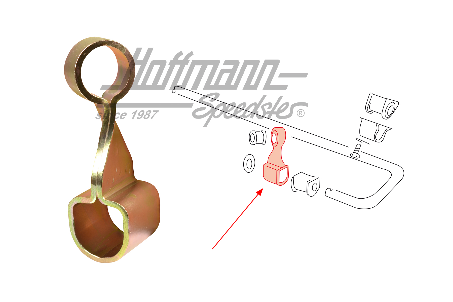 Soporte, estabilizador, posterior, -77, dcha. | 901 333 732 01 | 521-6188-12