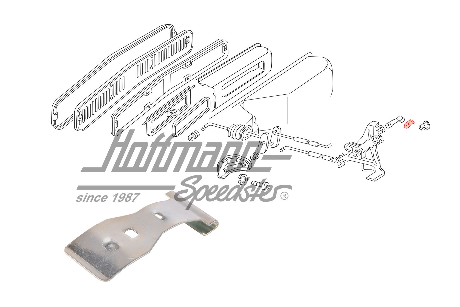 Chapa de retención, palanca de calefacción
, Furgoneta T2, 8.71-7.72 | 211 259 373 A | 090-1296-33