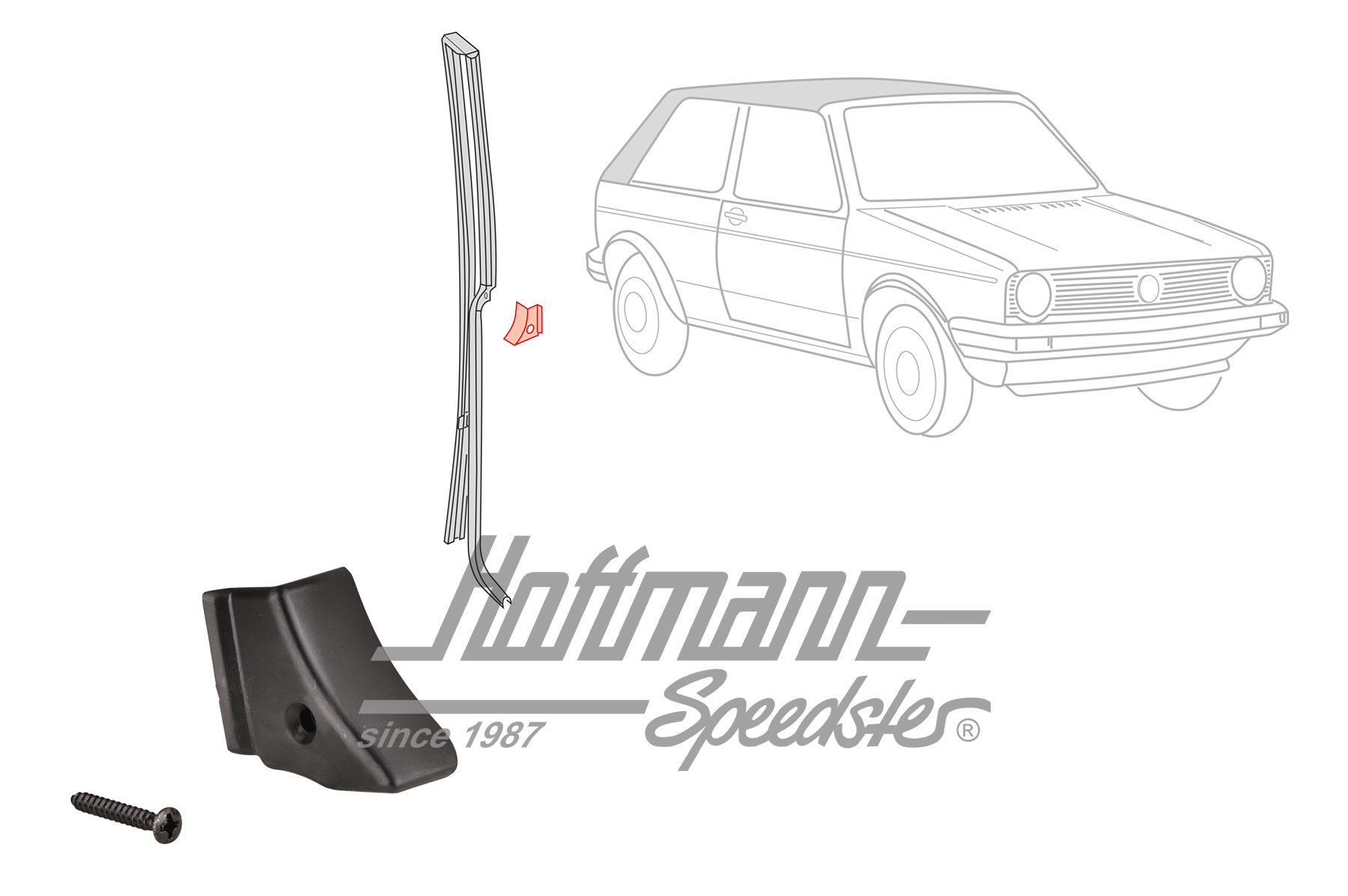 Embellecedor, pilar B, Golf 1 Cabriolet, derecha | 155 847 348 | 180-4405-02