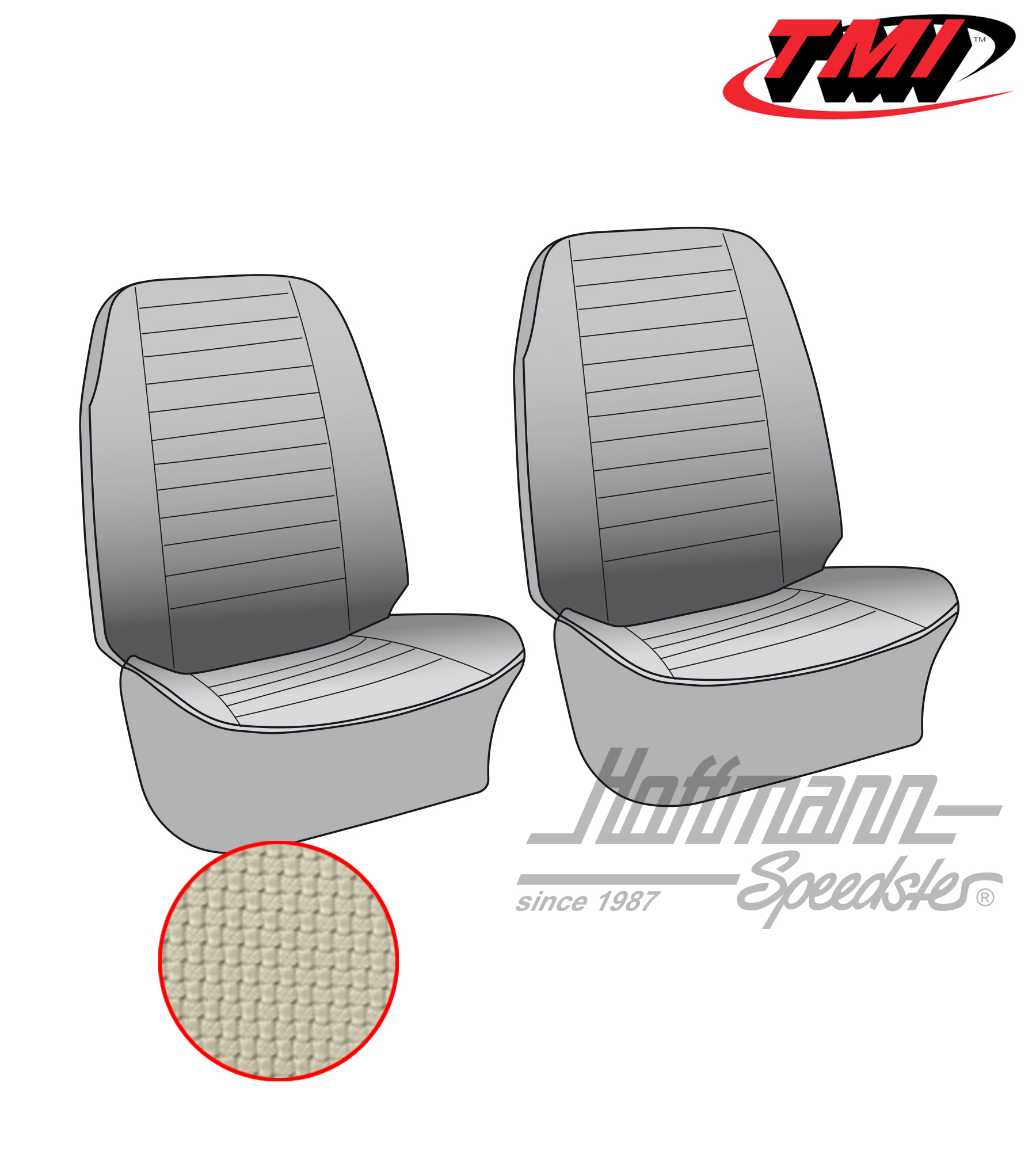 Fundas de asiento, delanteros, 73-76, blanco antiguo | 43-2116-05 | 098-0626-50