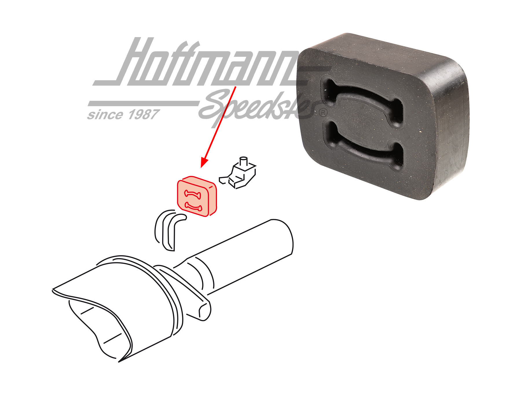 Goma del escape, posterior, 924/928/944/968                                                         