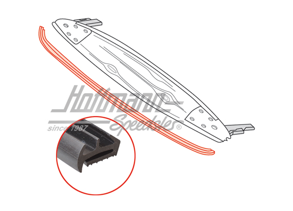 Junta, contracercho parabrisas, Karmann Ghia, 72-74 | 141 871 609 | 060-0500