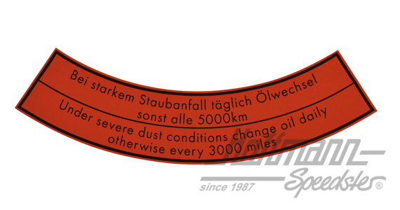 Pegatina "Ölwechsel" (cambio de aceite), filtro de aire, -7.67 | AC 853 961 | 021-0195