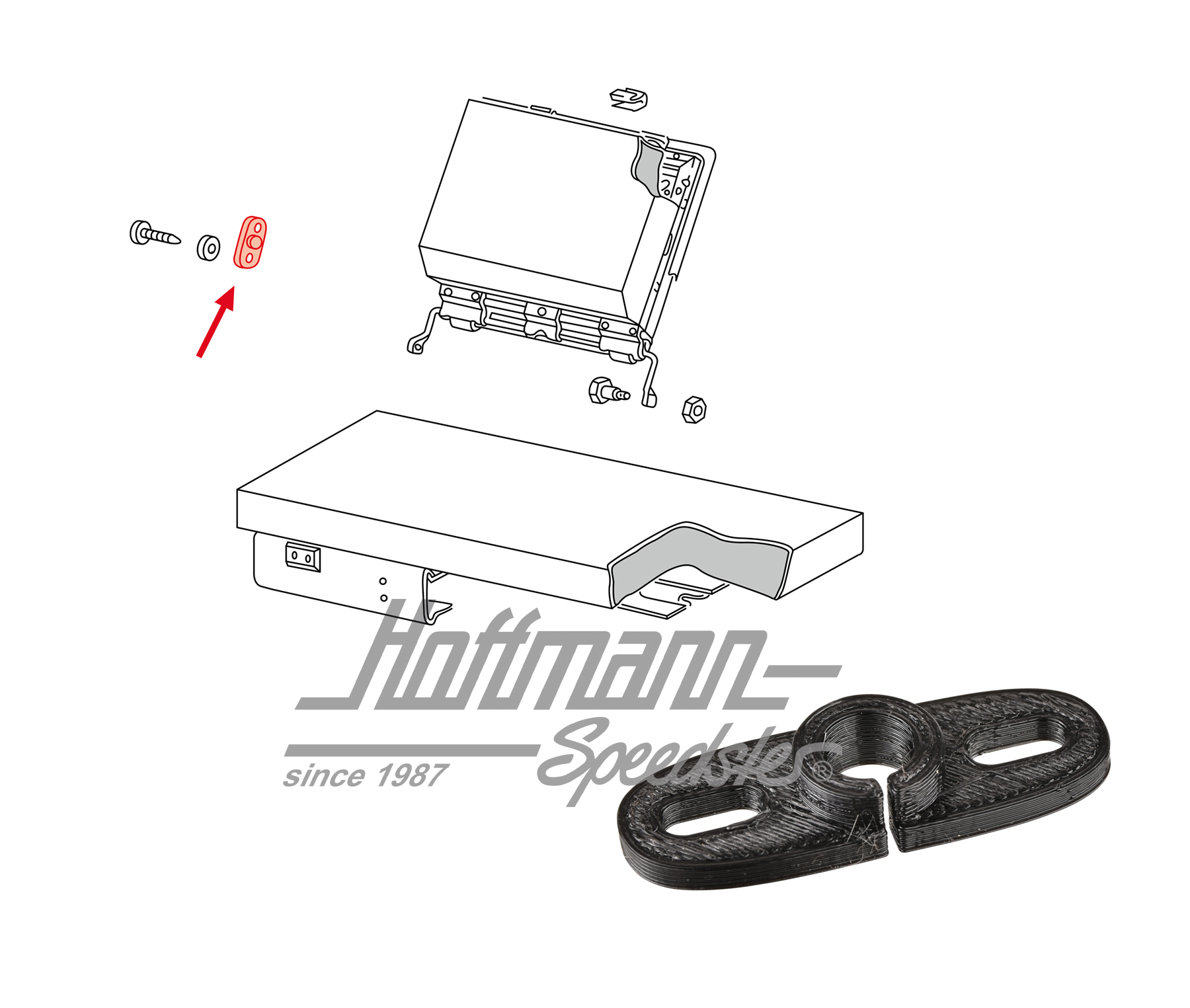 Placa de apoyo, banco posterior, Tipo 181 | 181 885 679 | 080-5020-24