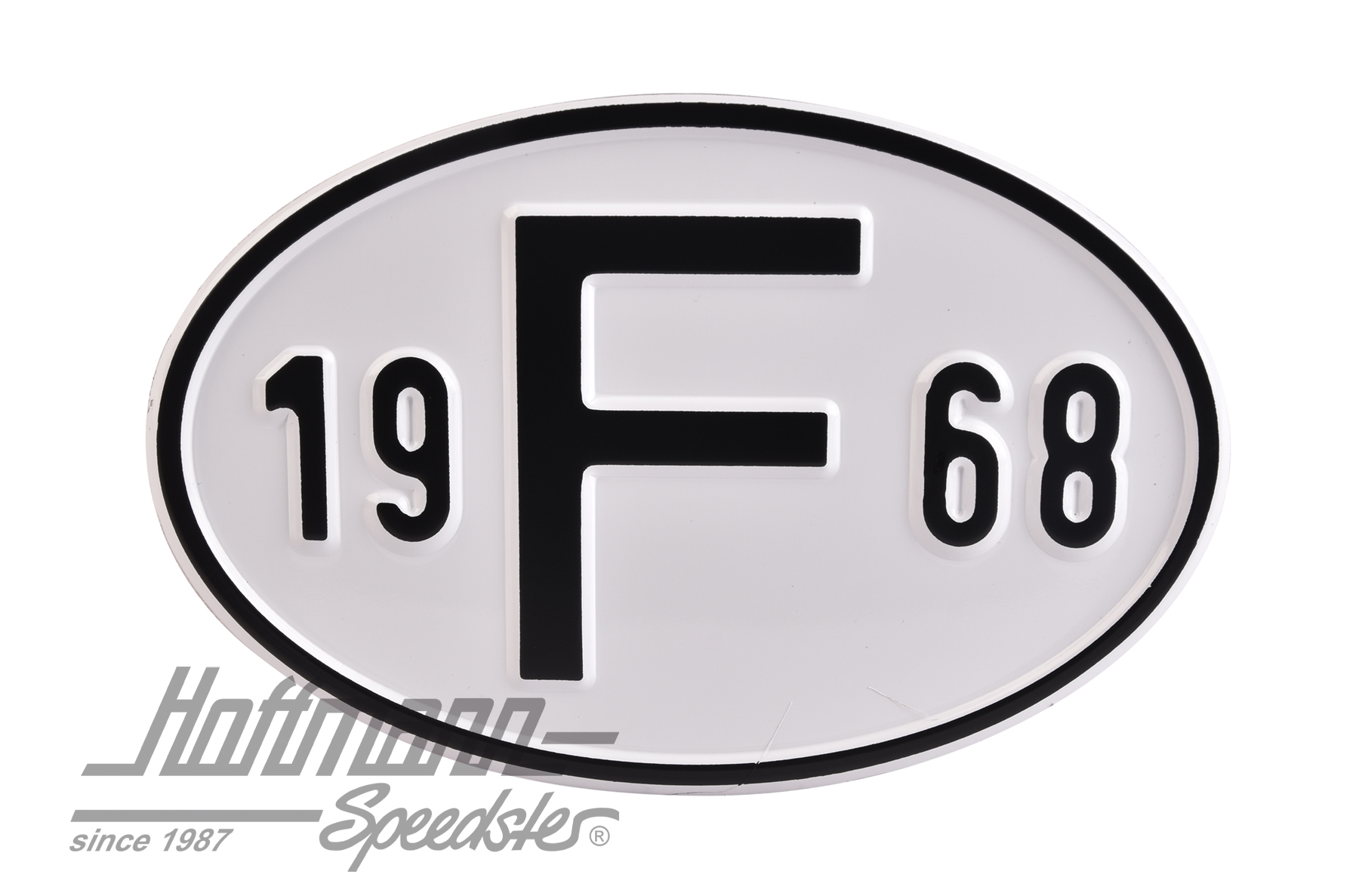 Placa de nacionalidad "F" (Francia), "1968", aluminio |  | 020-2399-68