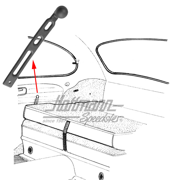 Sujeción banco posterior, 12.47-, largo | 113 885 583 L | 055-5005-06
