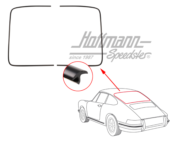 Marco decorativo de aluminio, luneta trasera, negro                                                 