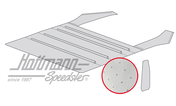 Cielo de techo, 911, perforado, blanco | 911 555 055 01 | 512-2600