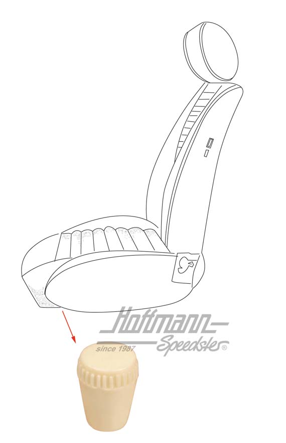 Botón, ajuste del asiento, de color marfil (nuevo) | 111 881 251 A IVORY | 055-7078-04