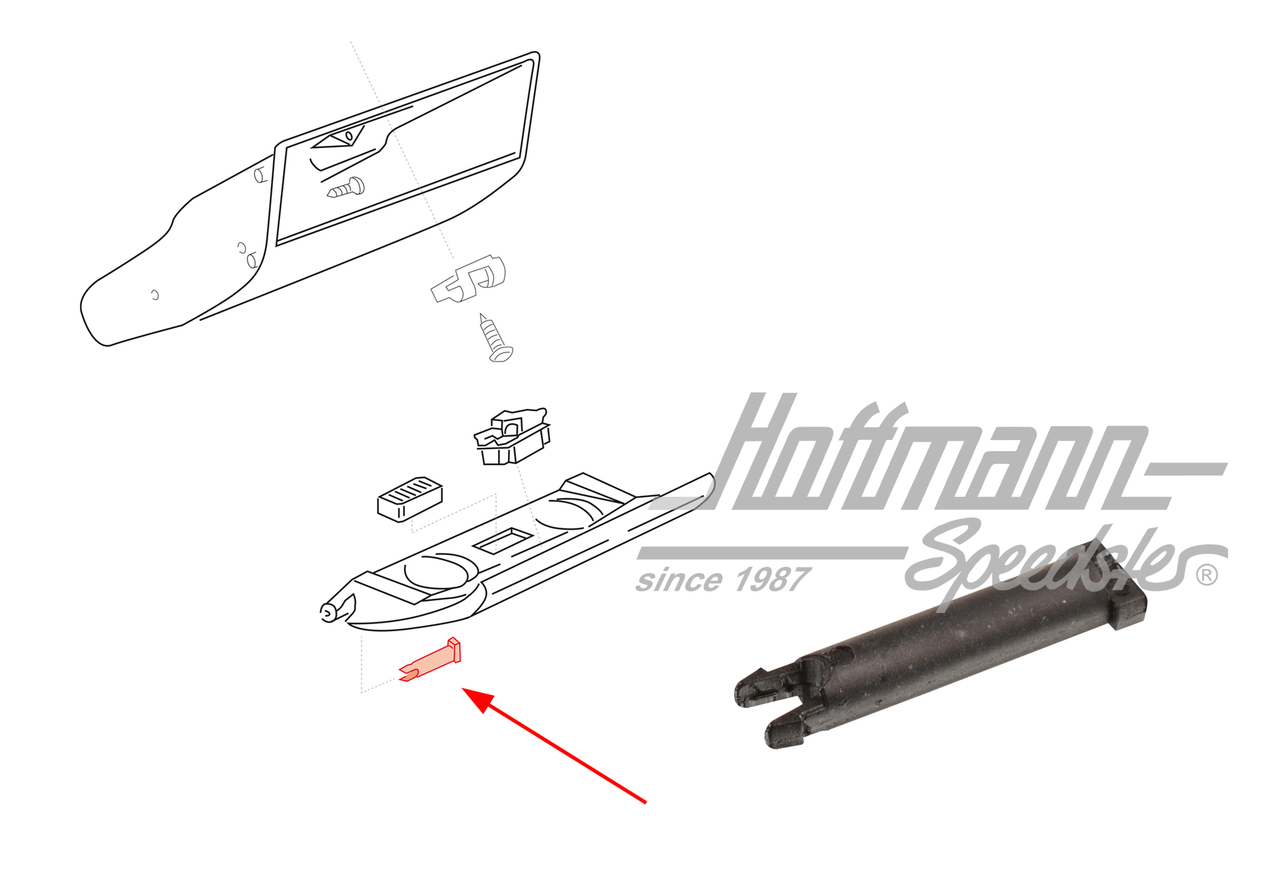 Perno de bisagra, tapa de guantera
 | 701 857 169  01C | 408-5610-30