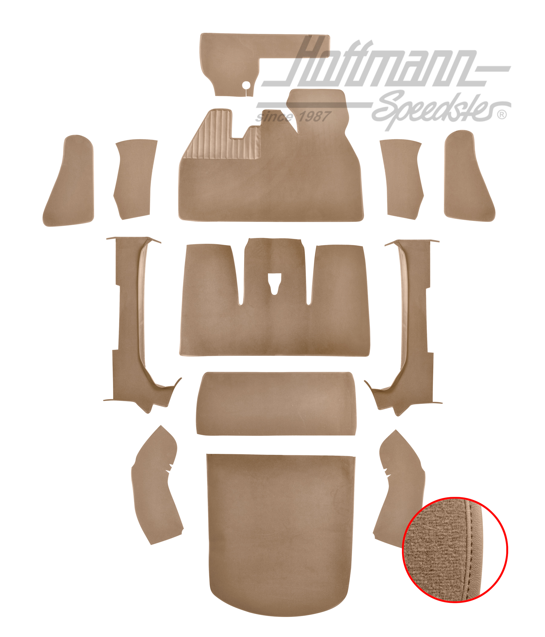 Juego de alfombrillas, Escarabajo Cabriolet, 1302, beige |  | 026-6025