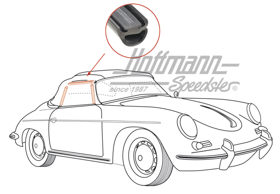 Junta, capota / luna de puerta, 356 B/C | 644 542 095 20 | 510-6200