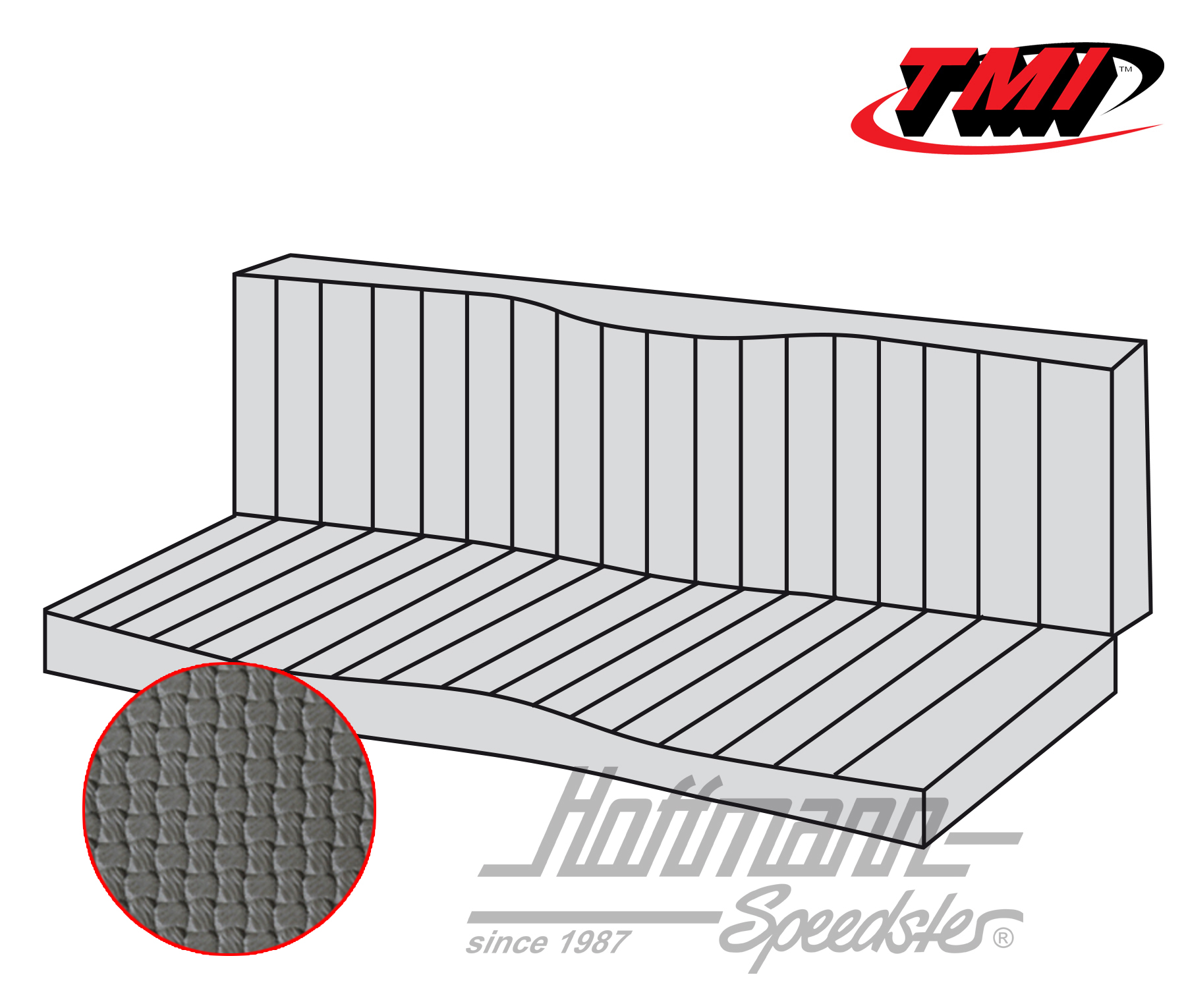 Funda de banco de asiento, Karmann Ghia Coupé, 55-71, gris | 43-1511-06 | 066-0082-35