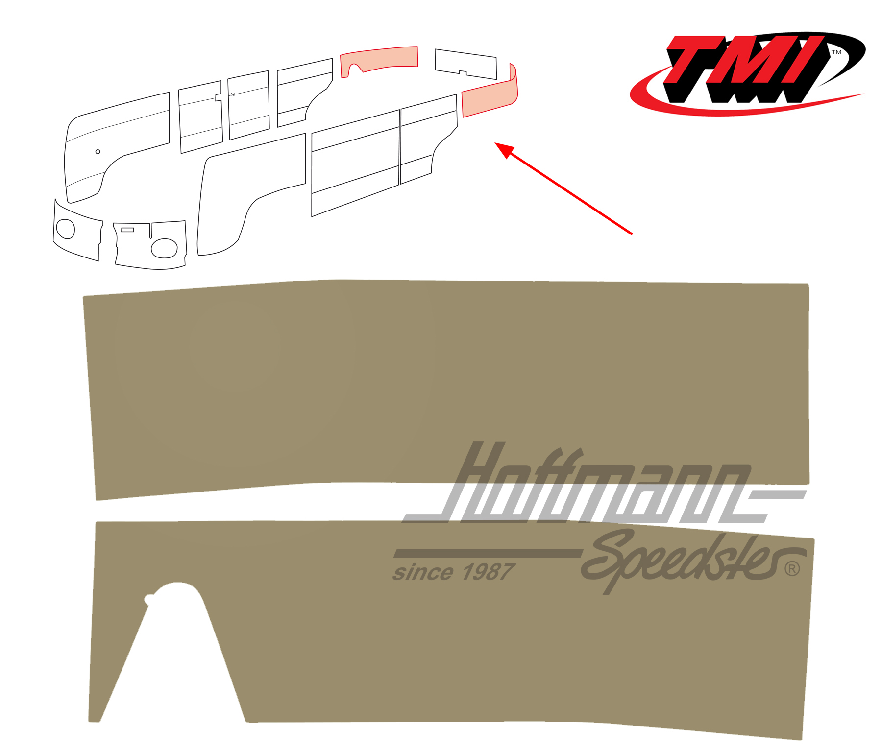 Paneles laterales, posterior, 55-62, beige | 10-2141-14 | 098-0582-05