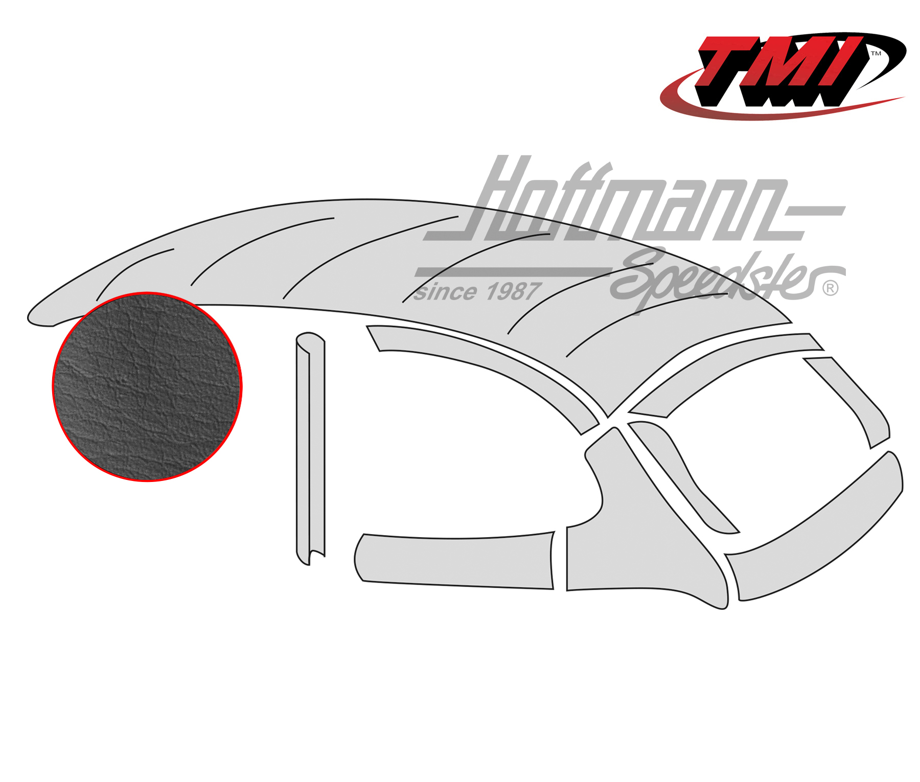 Cielo de techo con capota corrediza de acero, Style original, liso, negro, 72- | 20-1113-49 | 055-7204-50