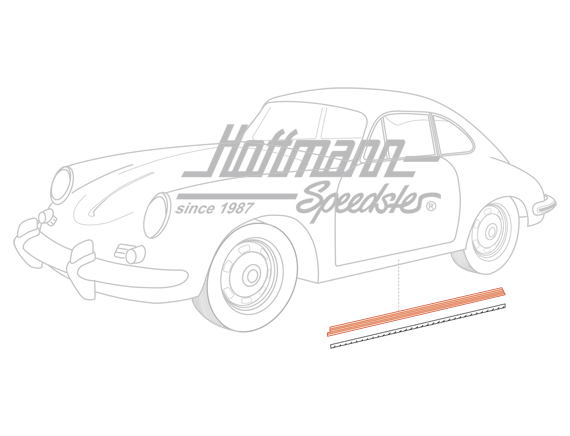 Soporte, apoyapiés de puerta, Porsche 356, izquierda                                                