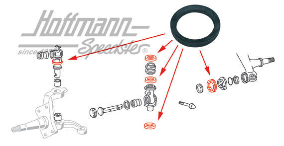 Junta anular, mangueta de eje / perno de suspensión | 211 405 439 | 089-3040-03