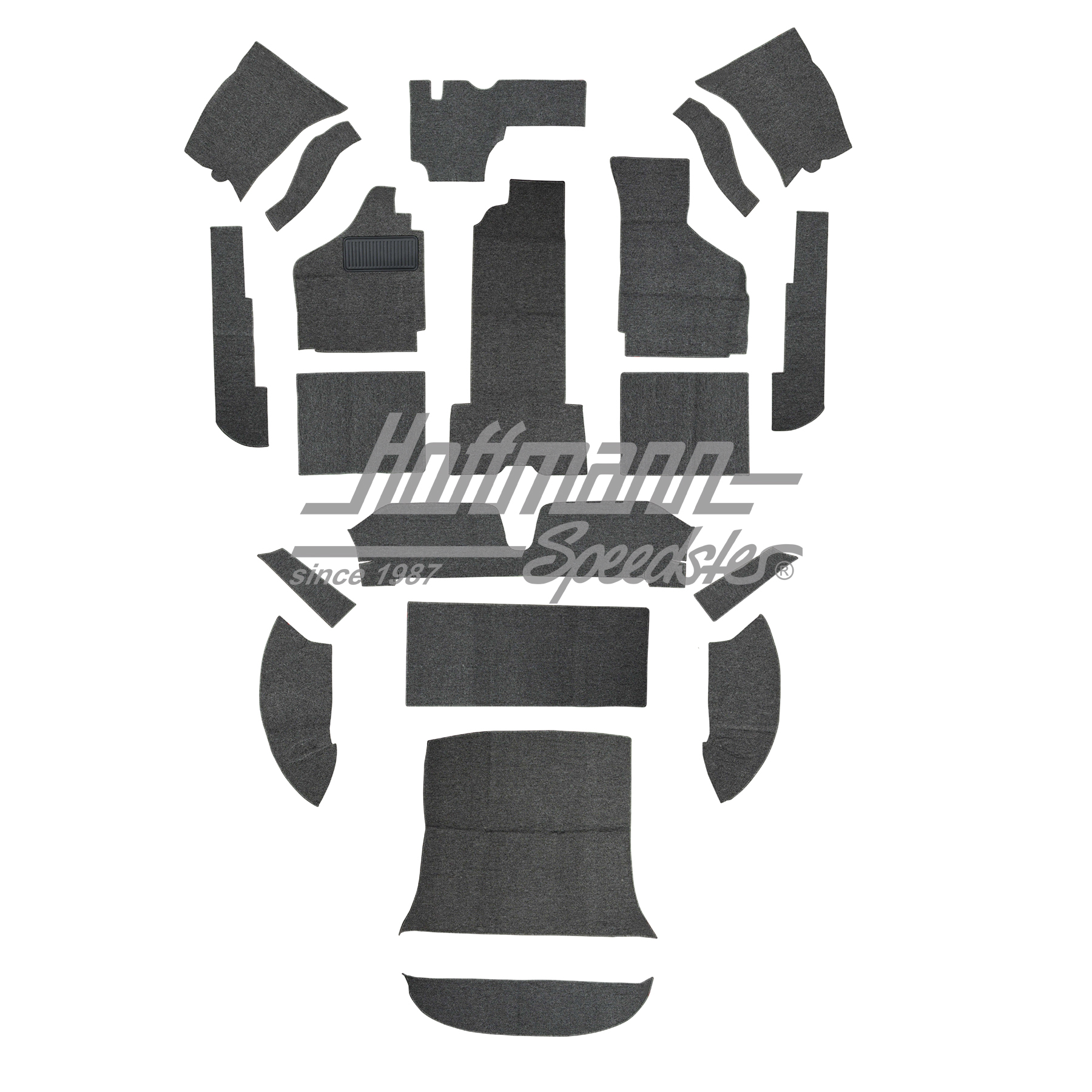 Juego de alfombras, Karmann Ghia Coupé, gris,8.68- | 34-F1524-407 | 066-0043-20