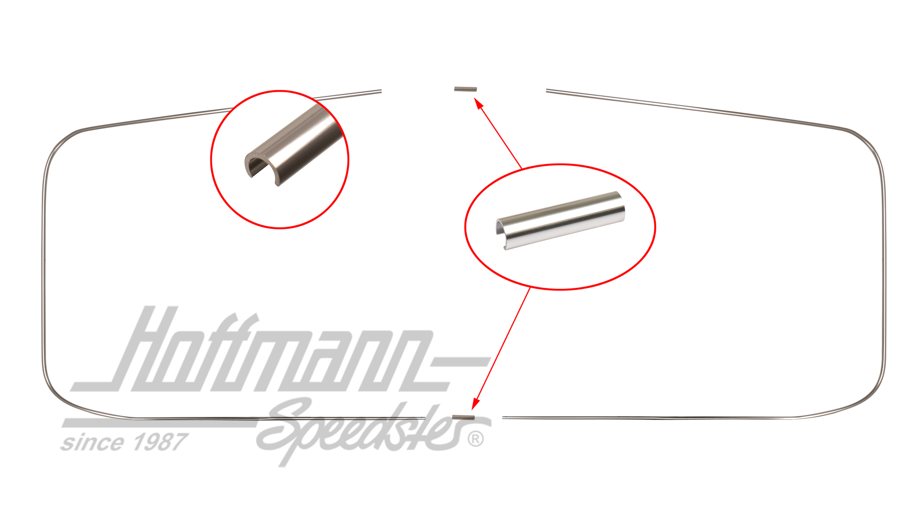 Marco decorativo de aluminio
, parabrisas, 8.63-7.73 | 315 853 305/306 | 069-8450