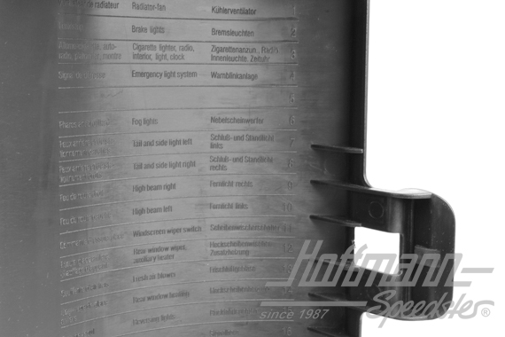 Cobertura, caja de fusibles, negra                                                                  