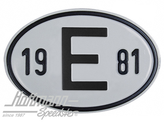 Placa de nacionalidad "E" (España), "1981", aluminio |  | 020-2403-81
