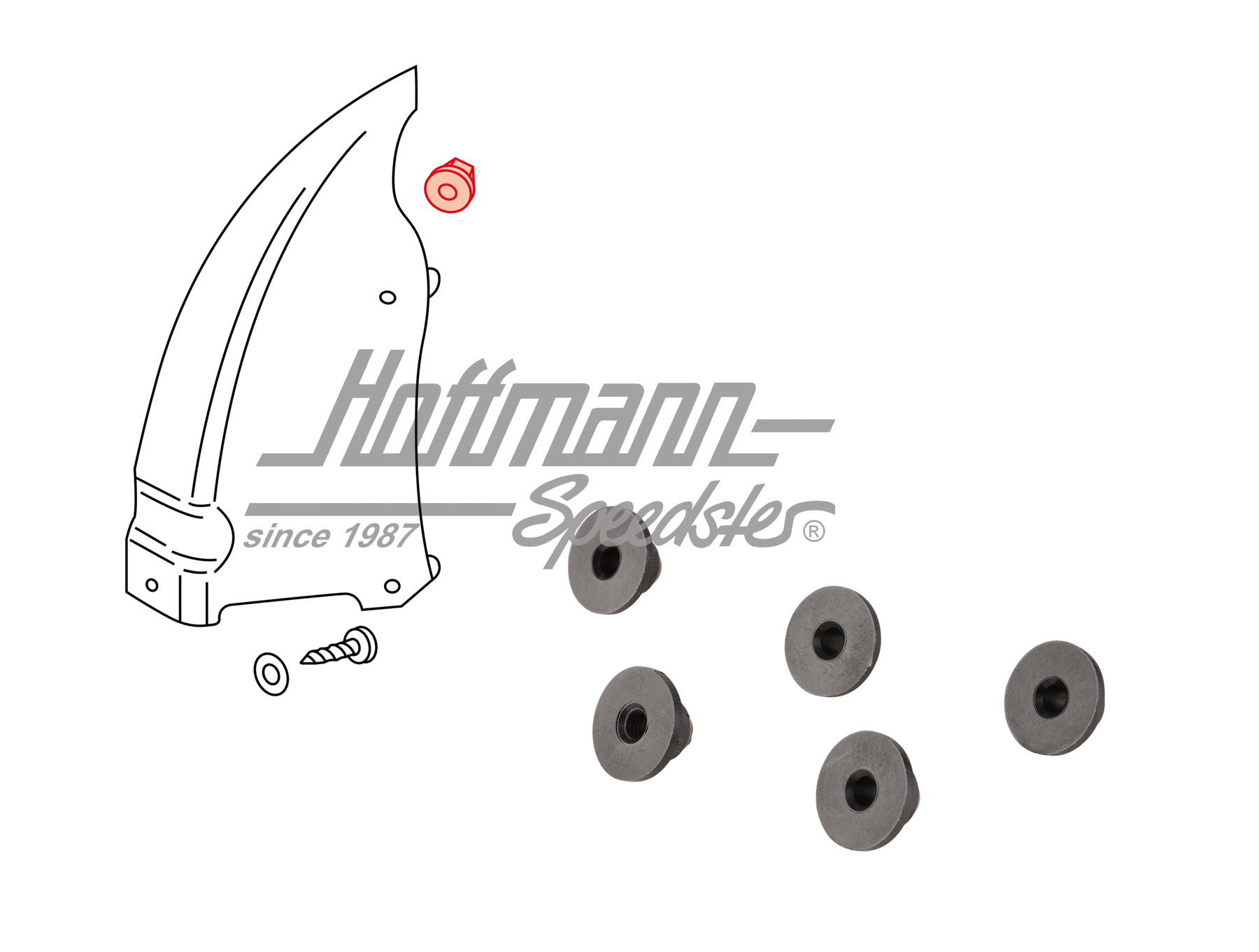 Tuercas de plástico, tapa (5 piezas) | 171 201 969 | 180-1140-40