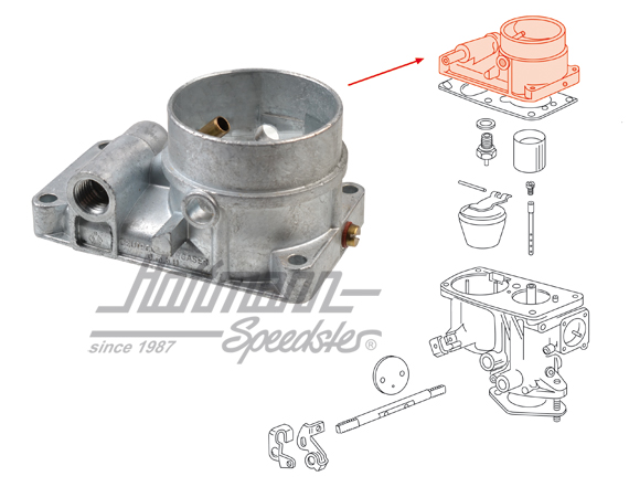 Carcasa superior del carburador, 26VFIS (desnuda) | 111 129 109 B | 020-1315-08