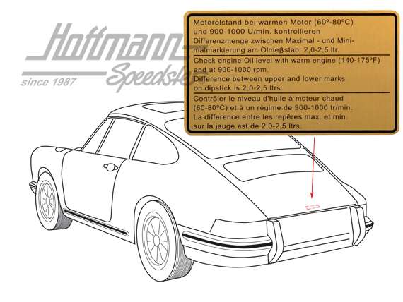 Pegatina "Ölstand" (nivel de aceite), 911 Turbo, -80                                                