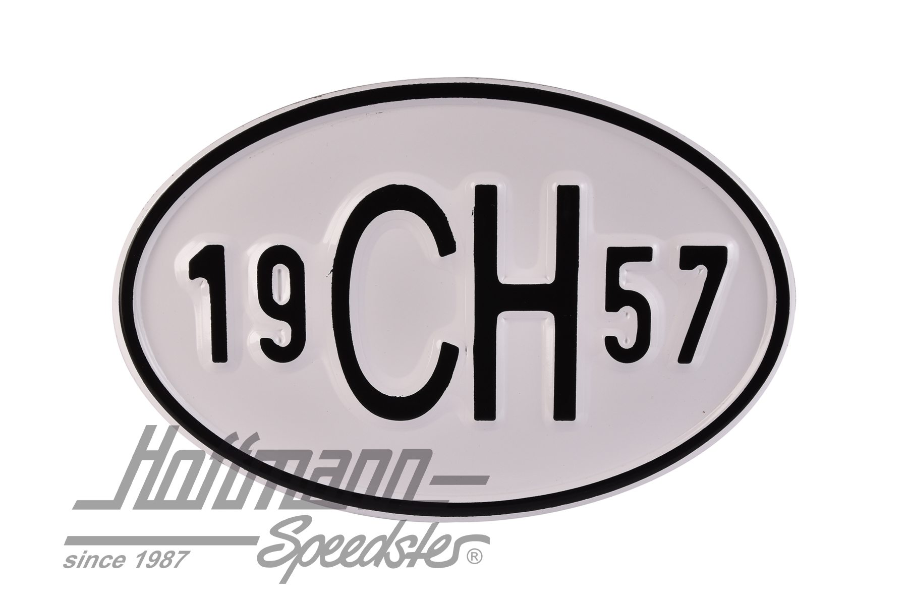 Placa de nacionalidad "CH" (Suiza), "1957", aluminio |  | 020-2401-57