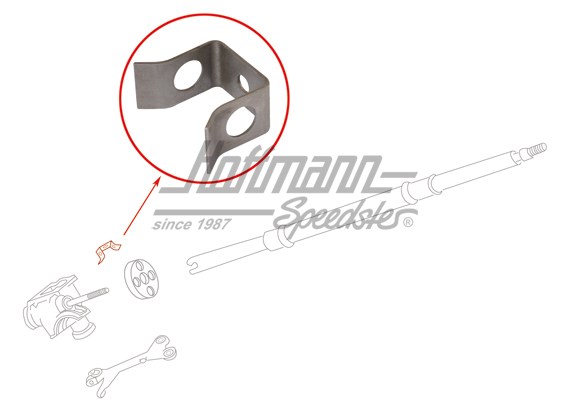 Chapa de bloqueo, brida de tubo dirección inferior | 111 415 425 | 020-4300-25