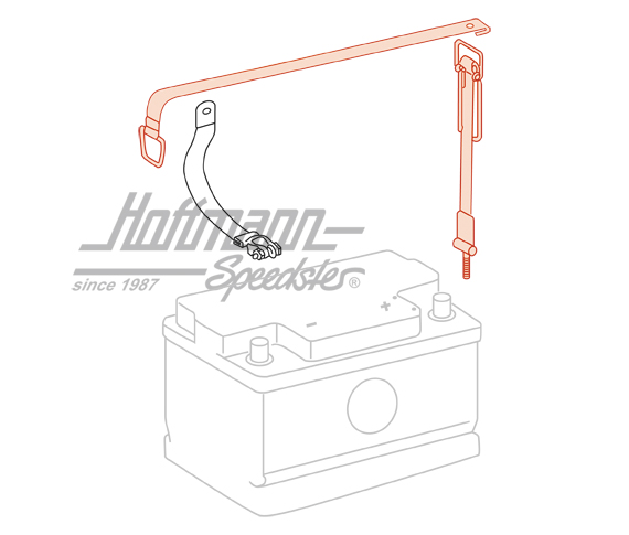 Cinta tensora de batería, 912, larga, negra                                                         