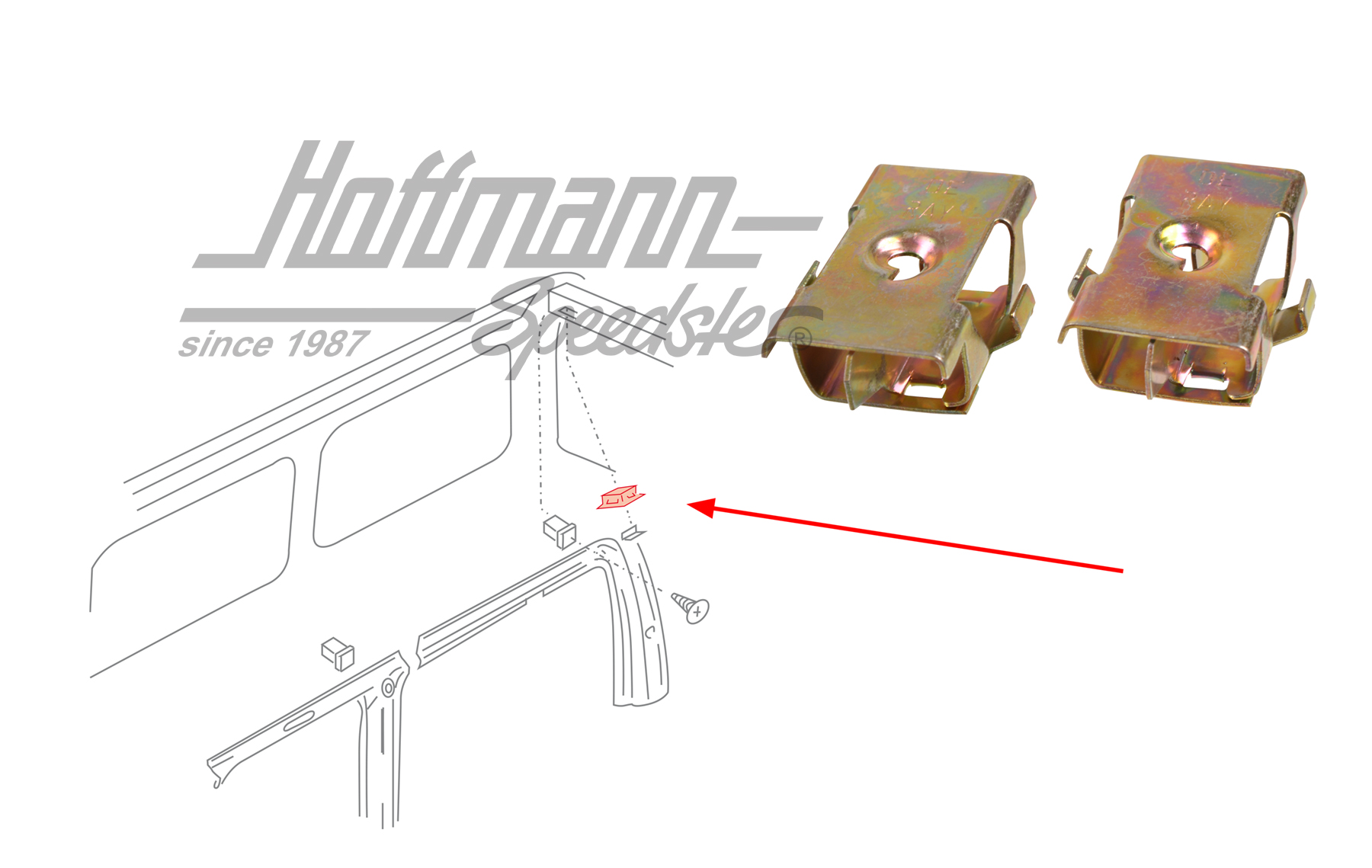 Clips, revestimiento, pilar D, superior | 705 868 279 | 408-2884-05