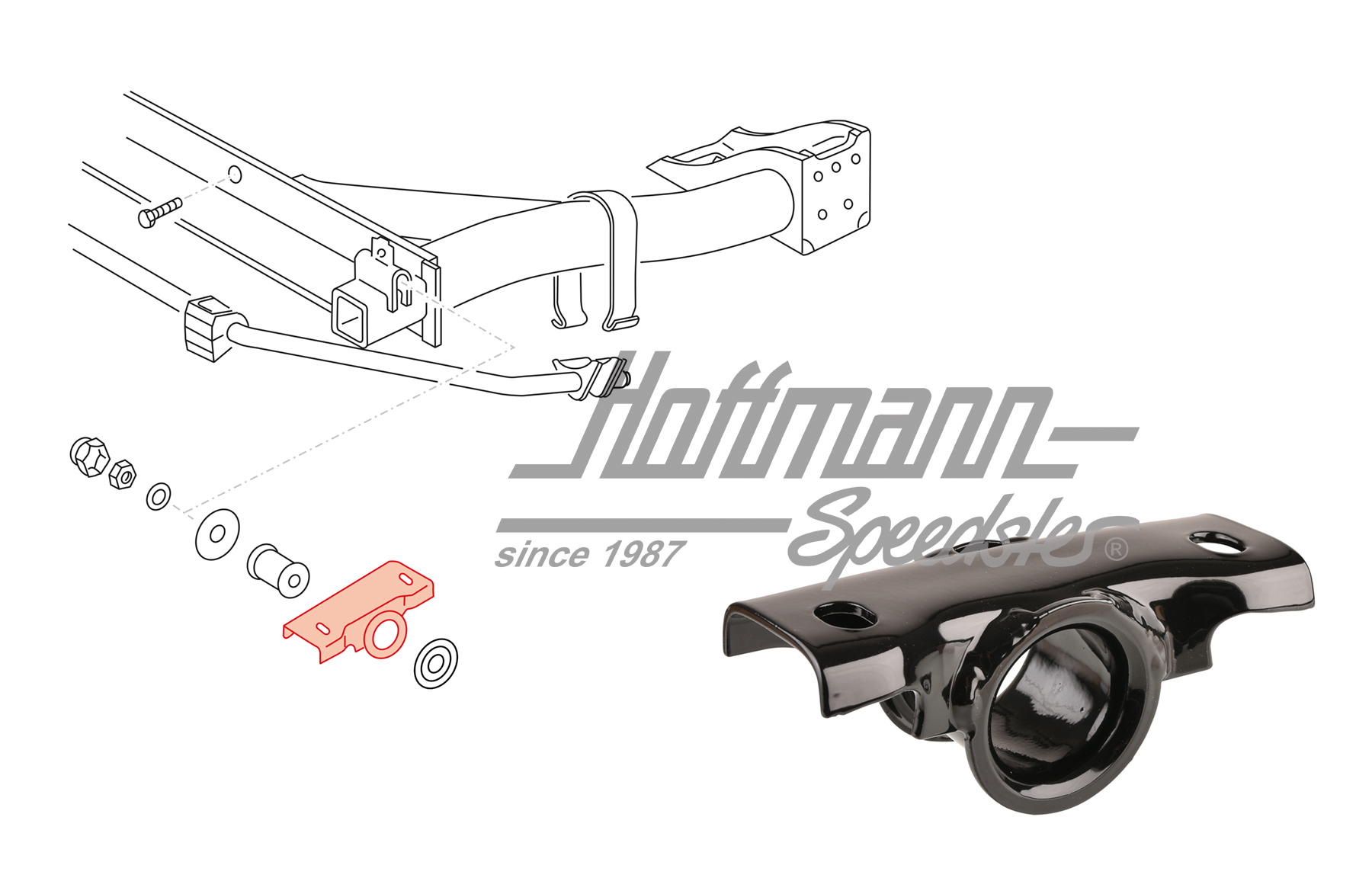 Carcasa, cojinete de goma, eje trasero, Golf 1 | 171 501 537 B | 140-0930-10