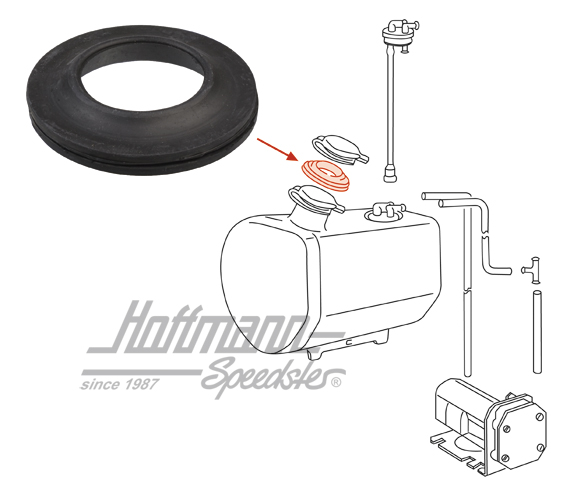 Junta, depósito de líquido limpiaparabrisas, 68-73 | 901 628 183 00 | 580-1334-12