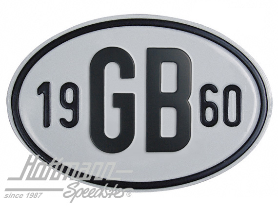Placa de nacionalidad "GB" (Gran Bretaña), "1960", aluminio |  | 020-2404-60