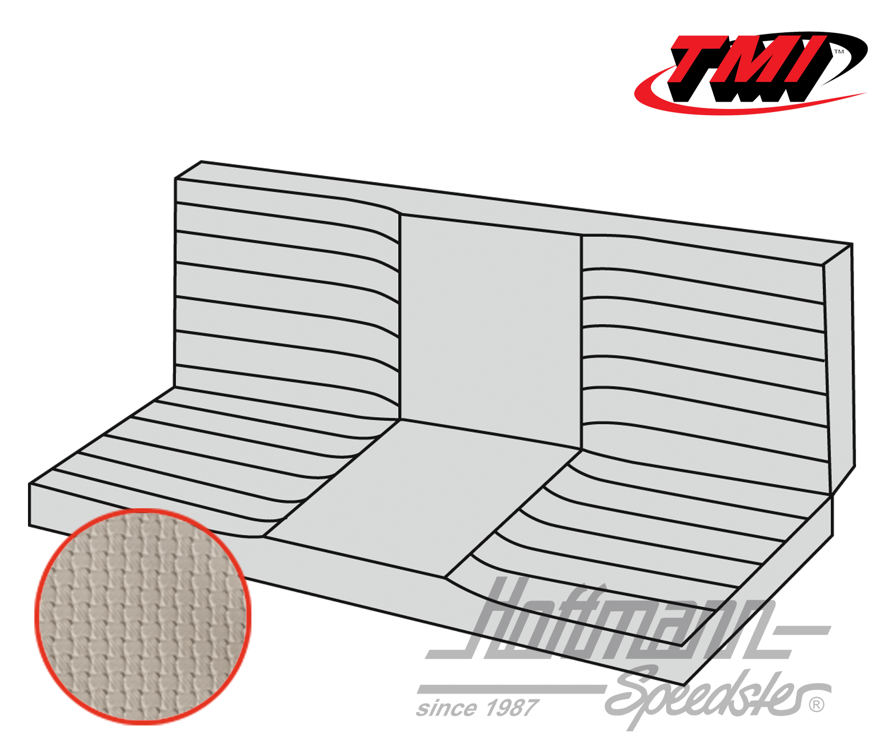 Funda de banco de asiento, Karmann Ghia Coupé, 71-, blanco antiguo | 43-1512-05 | 066-0083-50