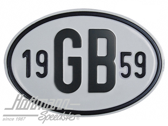 Placa de nacionalidad "GB" (Gran Bretaña), "1959", aluminio |  | 020-2404-59