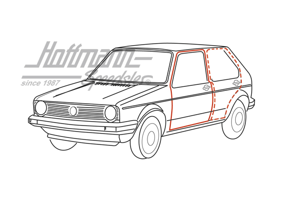 Junta de puerta, Golf 1, de 4 puertas, izqdo. / dcho. | 173 837 911 H | 180-7021