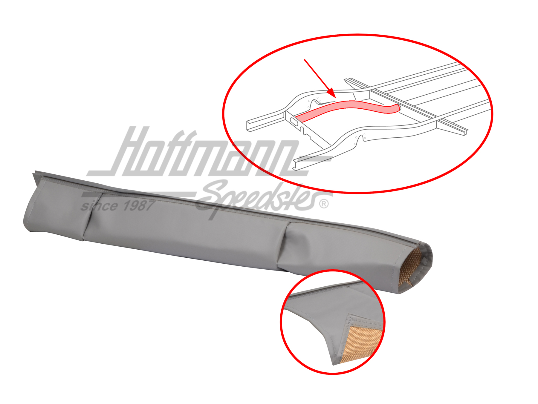 Aislamiento, vinilo, tubo de calefacción, anterior | 211 255 717 A | 087-3012