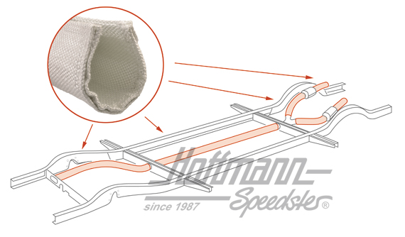 Aislamiento, tubo de calefacción, completo, Furgoneta T1 | 211 255 900 | 087-3010