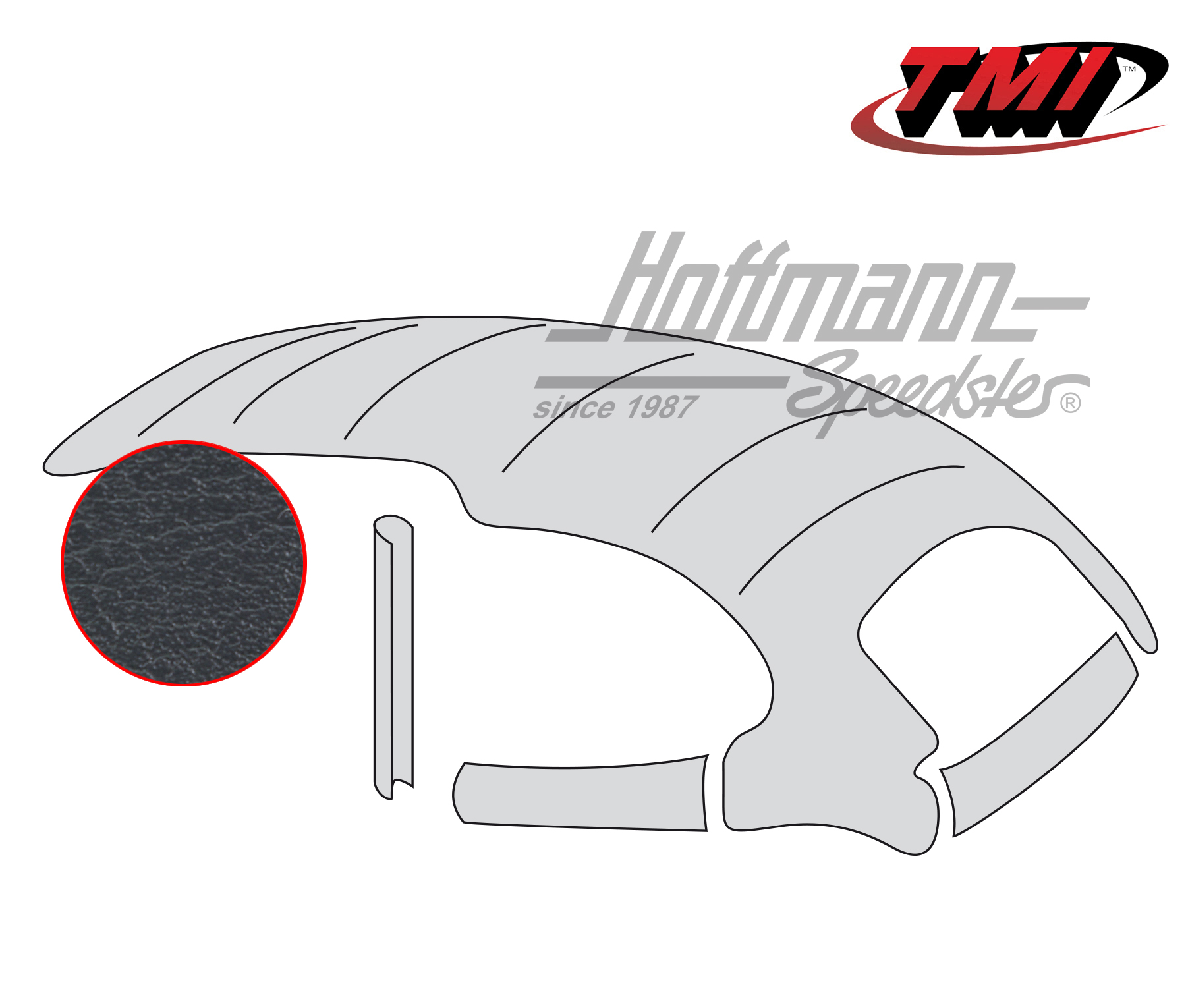 Cielo de techo, universal, liso, negro, 8.67- | 20-1103-H49 | 055-7110