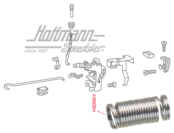 
Resorte, cerradura de puerta,  8.68-7.79  
 | 211 837 061 | 097-1009-80