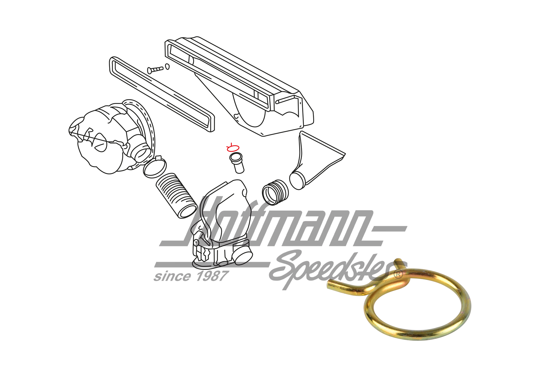 Abrazadera, boquilla de vertido, carcasa del ventilador | 999 512 145 02 | 515-0875-10