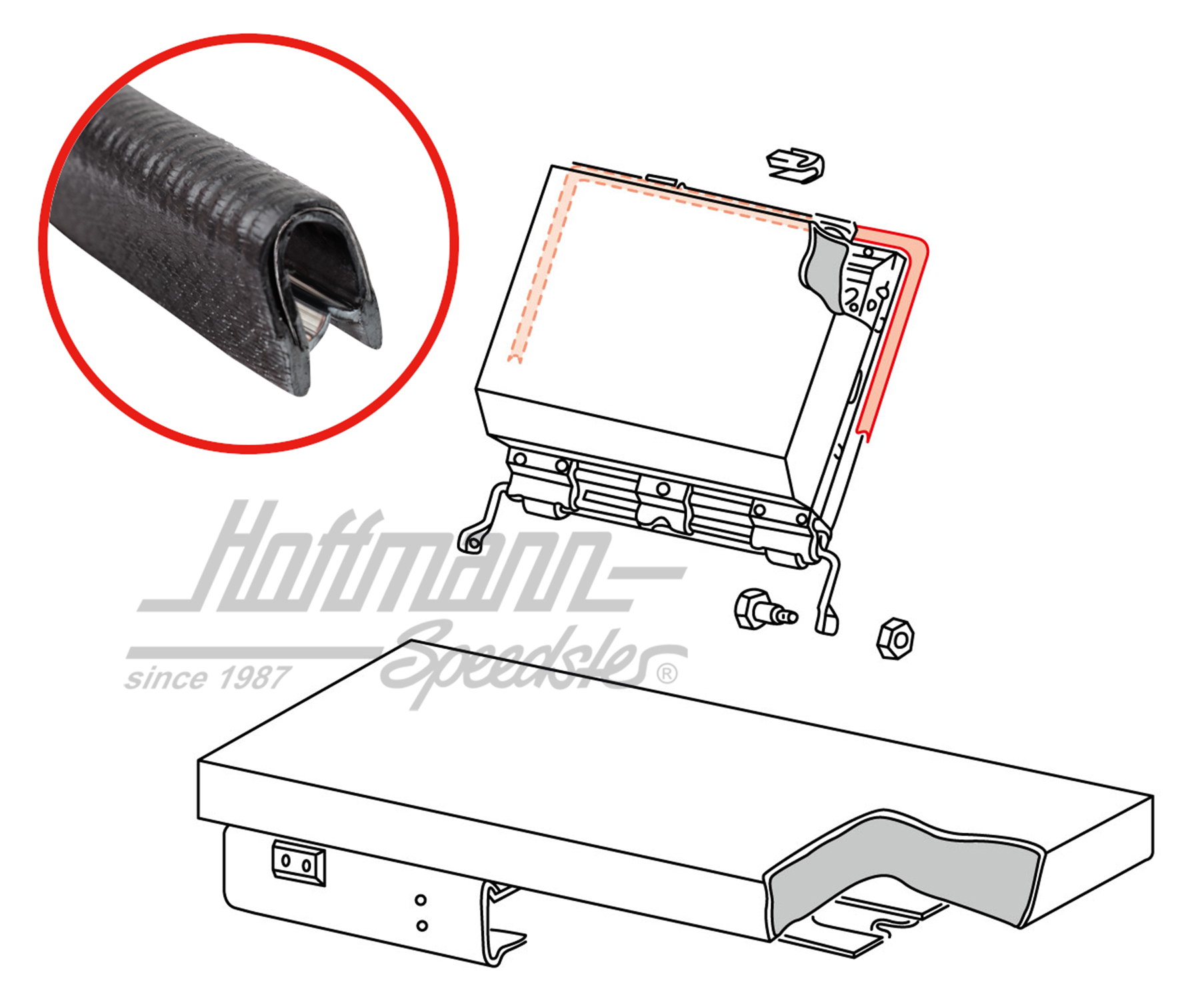 Protección de bordes, respaldo asiento posterior, par | 361 885 533 D | 080-5092