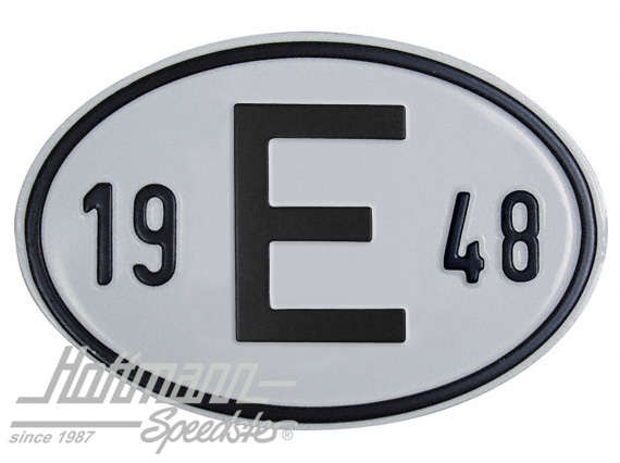 Placa de nacionalidad "E" (España), "1948", aluminio |  | 020-2403-48