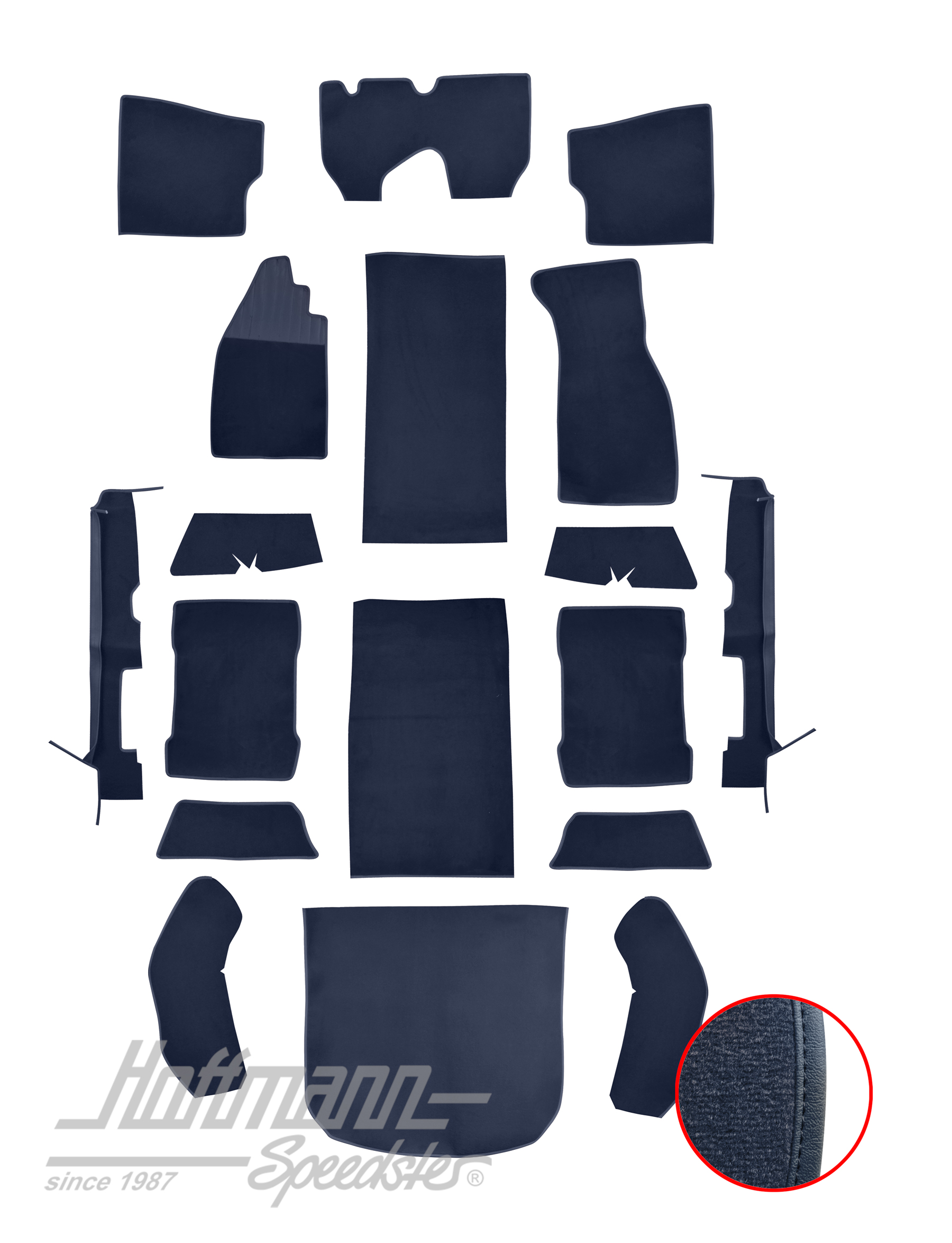 Juego de alfombrillas, Escarabajo Sedán, 8.72-, azul |  | 026-5824