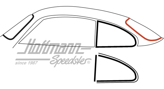 Junta de luna trasera, sin ranura, 8.55-7.74 | 141 845 521 C | 060-0215